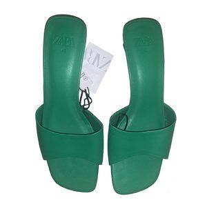 Green Zara Low Mules